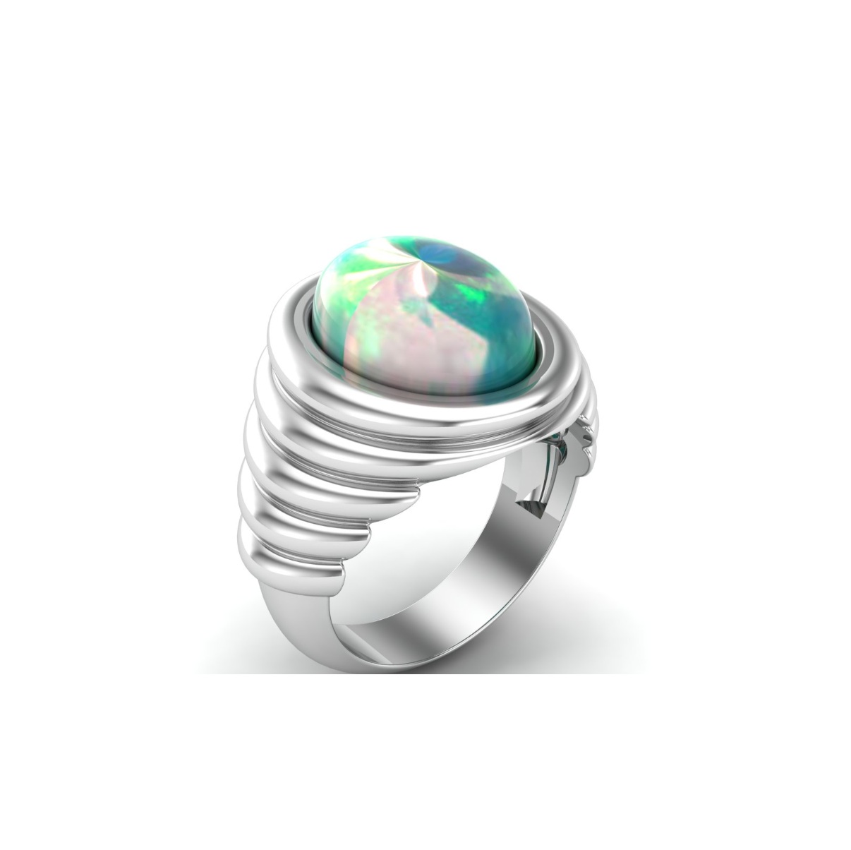 Bague turquoise argent Islande chevalière